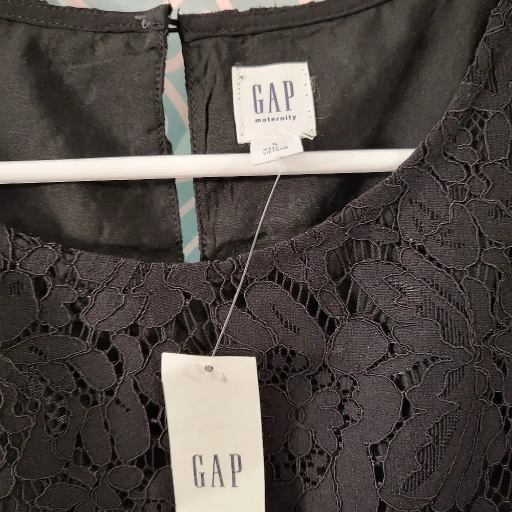 GAP - Black Floral Lacey Maternity Dress - NWT - Small - Picture 9 of 12